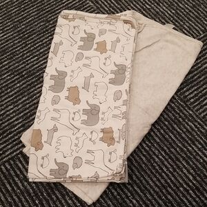 Carter's White And Gray Cotton Baby Blankets